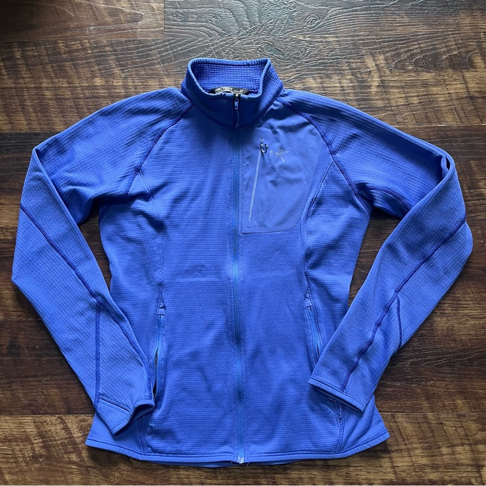 Arc’teryx Konseal outdoor waffle Royal bluish purple full zip jacket small